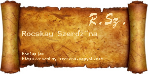 Rocskay Szeréna névjegykártya